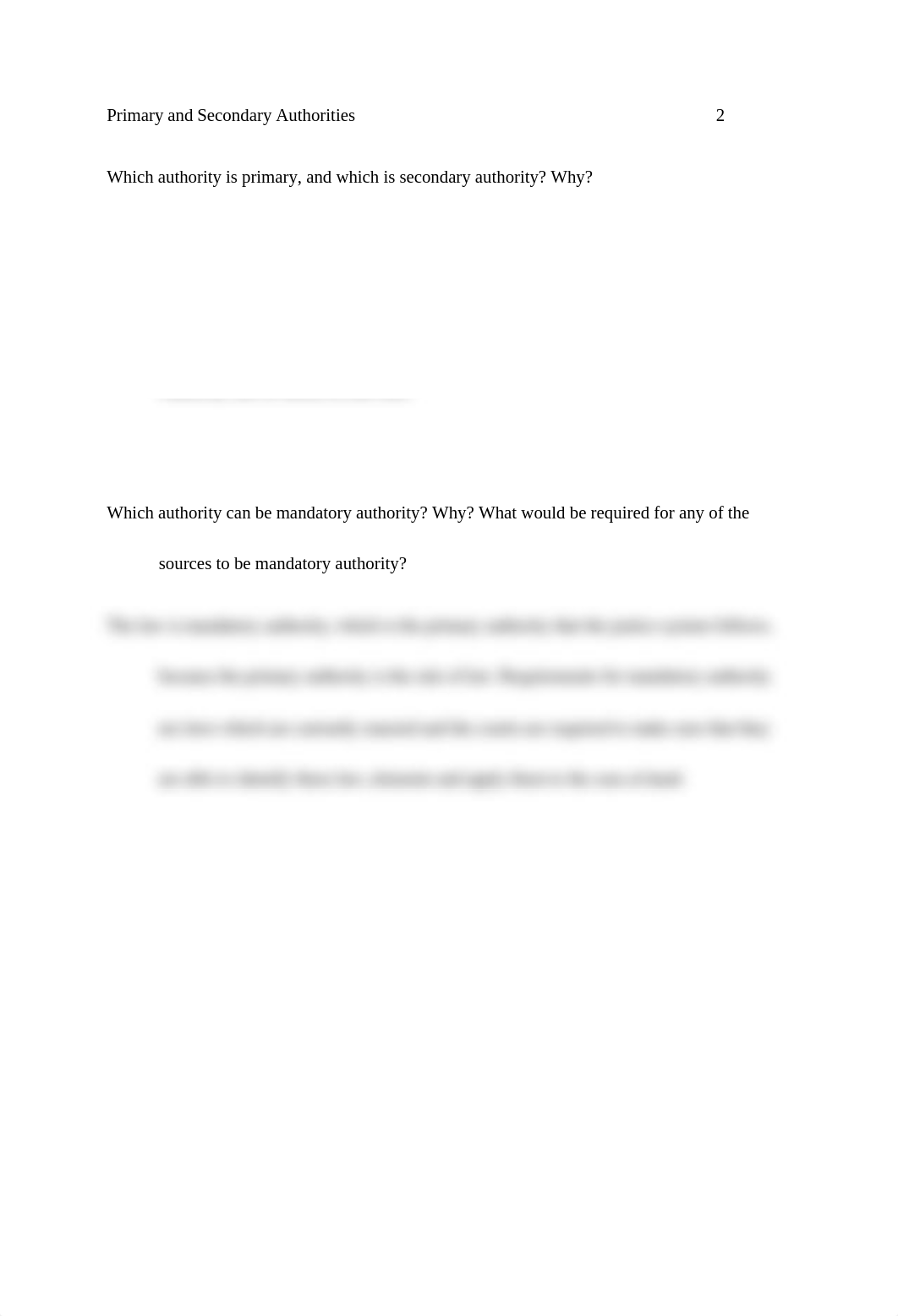 UNIT 1 ASSIGNEMNT PRIMARY AND SECONDARY AUTHORITY LEGAL RESEARCH ANALYSIS AND WRITING_dk46953js1m_page2