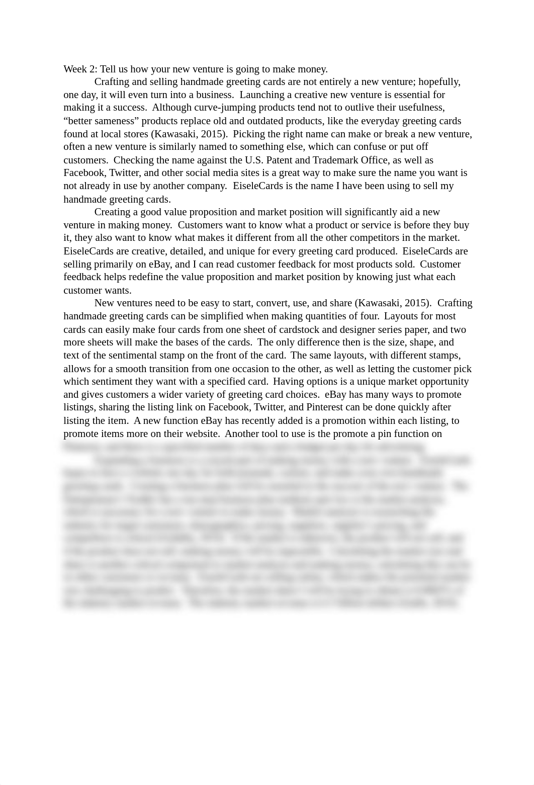 Week 2 Tell us how your new venture is going to make money..docx_dk4h0lpcgba_page1