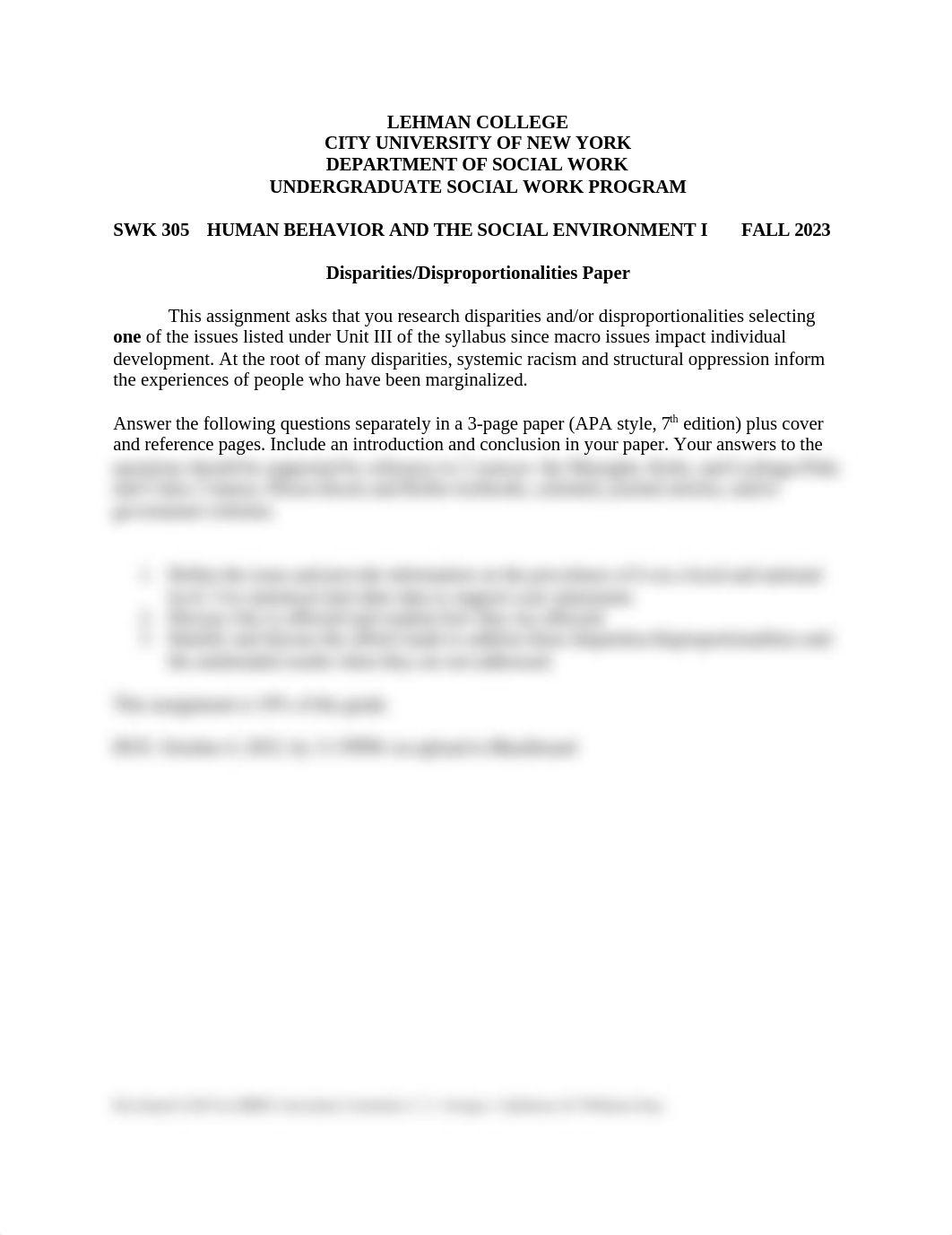 SWK 305 Disparities-Disproportionalities Paper.docx_dk4tdyqj0jr_page1