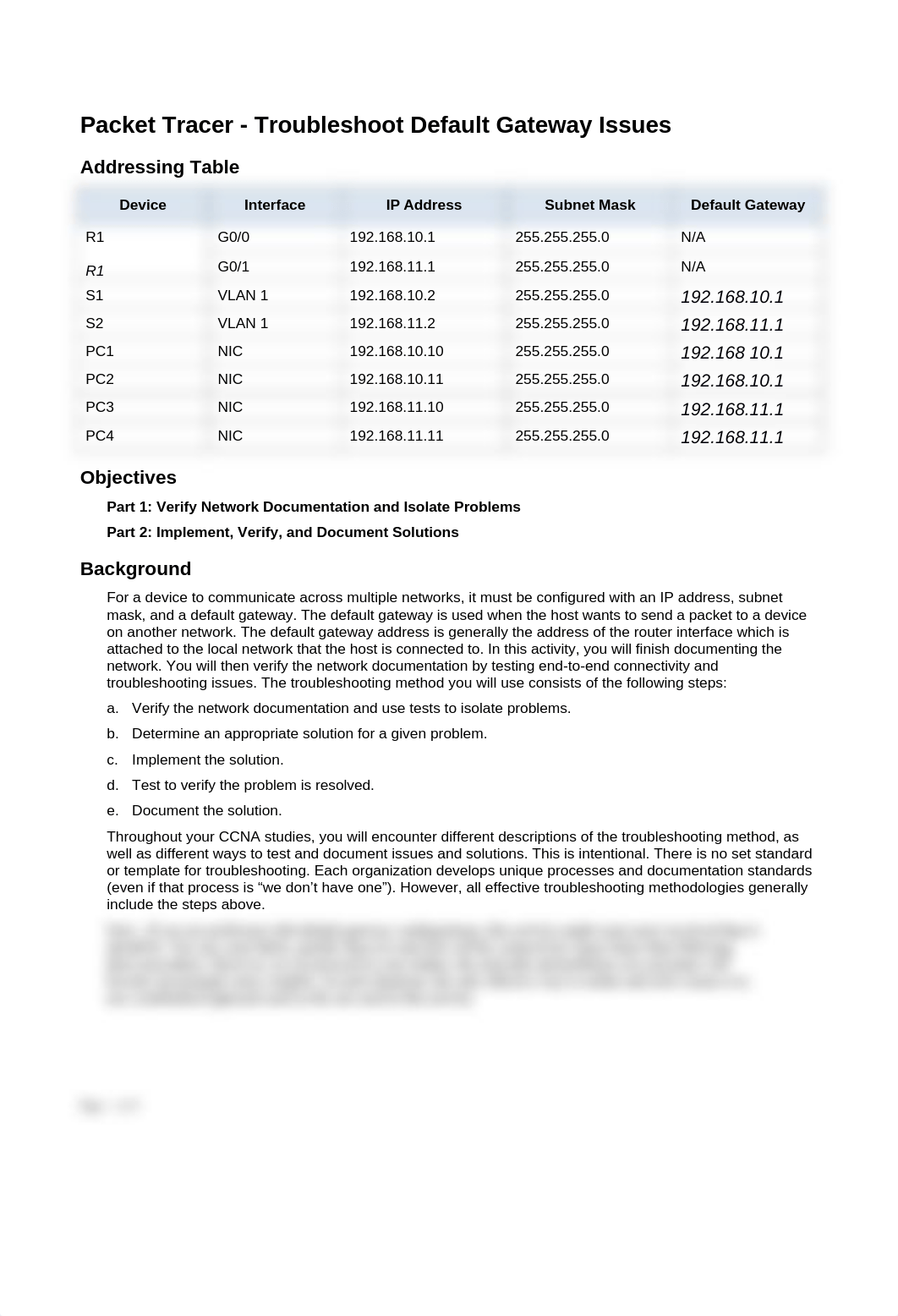 10.3.5 Packet Tracer - Troubleshoot Default Gateway Issues - completed.docx_dk4x2sbmbai_page1