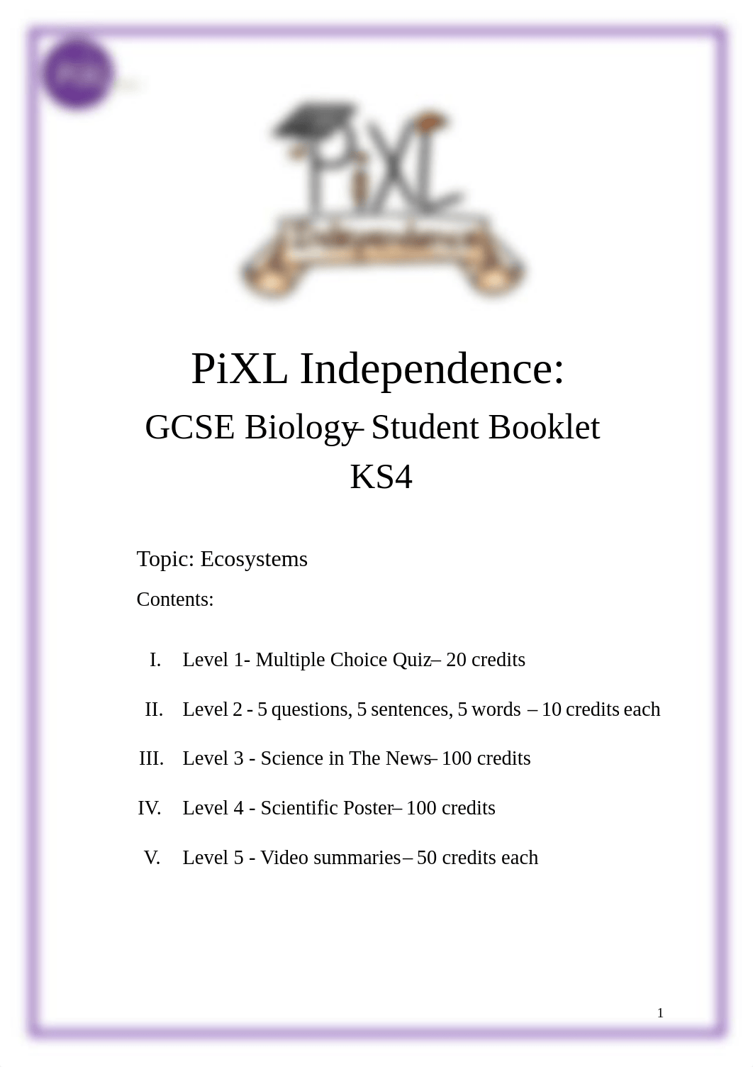 6. PiXL Independence KS4 GCSE Biology Ecosystems Booklet 1 .pdf_dk53zzykxod_page1