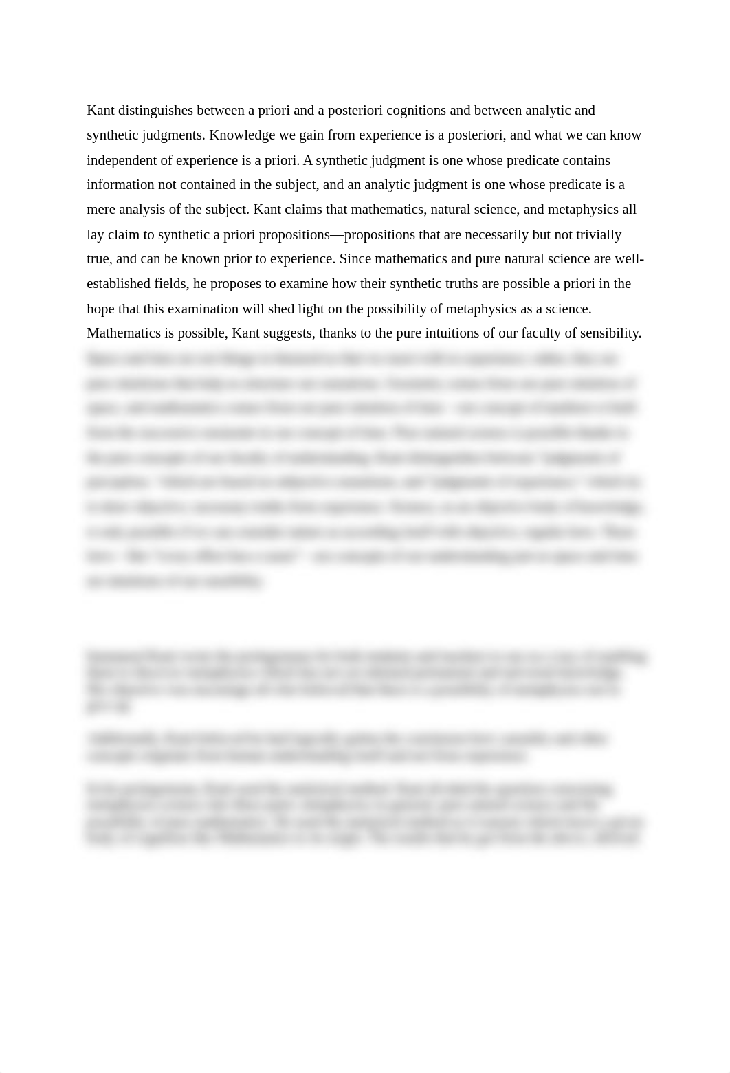 Kant distinguishes between a priori and a posteriori cognitions and between analytic and synthetic j_dk55hm89hf6_page1