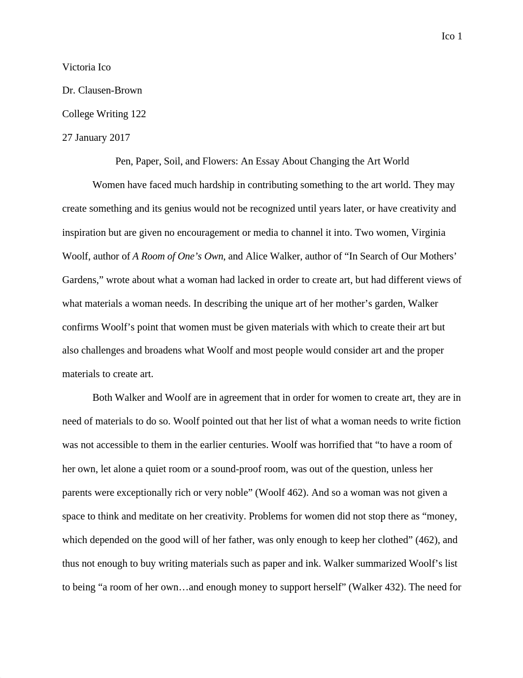 Essay 1: Comparison of Virginia Woolf and Alice Walker_dk5f0b70tx7_page1