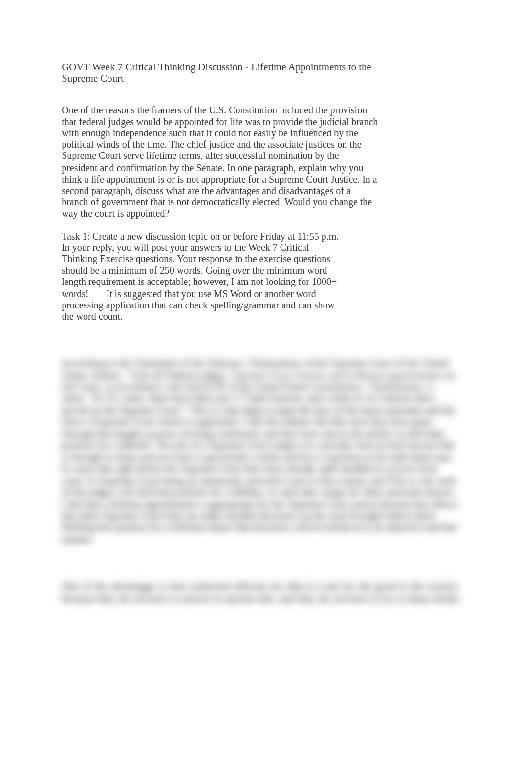 GOVT Week 7 Critical Thinking Discussion  Lifetime Appointments to the Supreme Court-DONE.docx_dk650qhbof3_page1