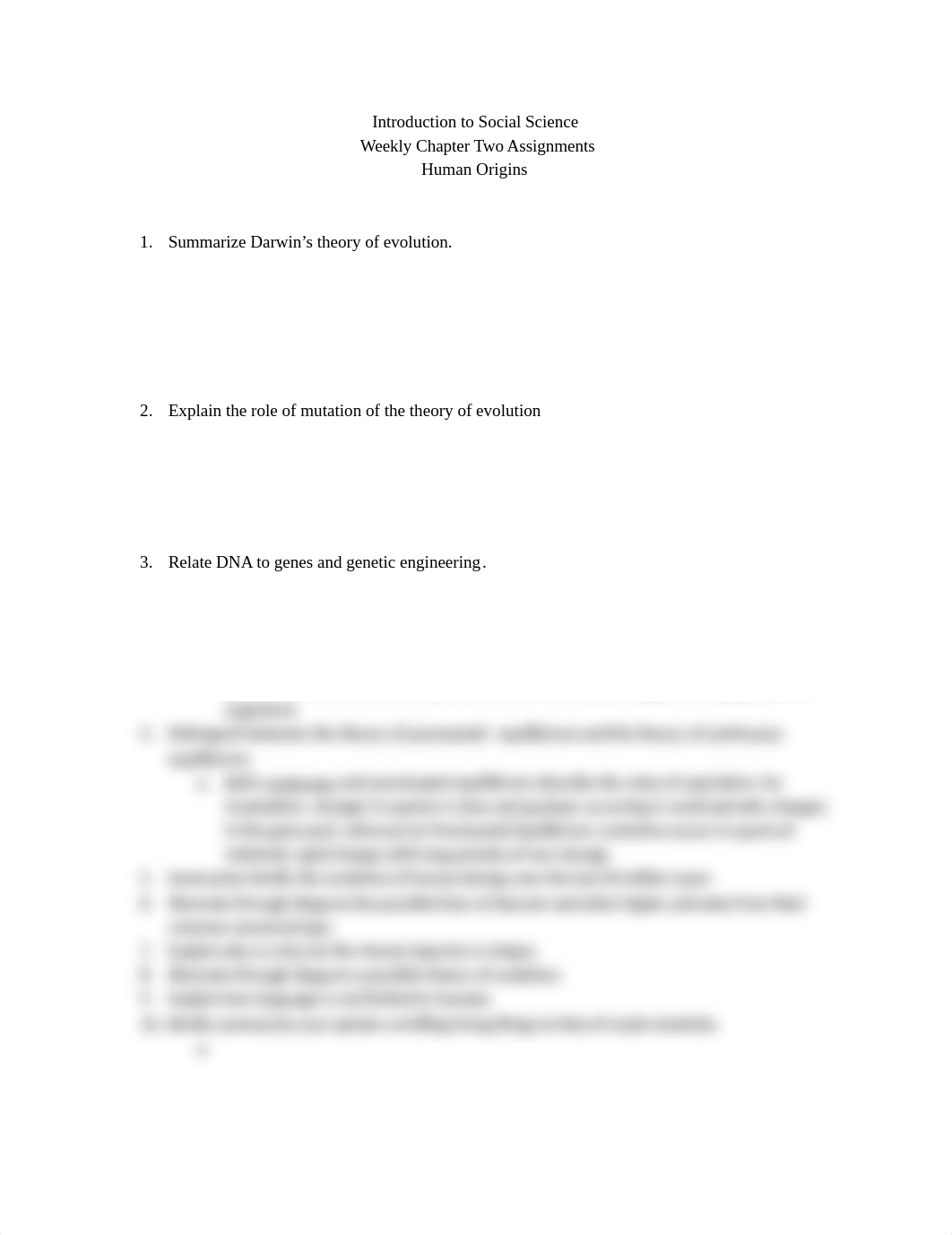 Introduction to Social Science Chapter Two Weekly Assignment Human Orgins.docx_dk6kks33v8j_page1