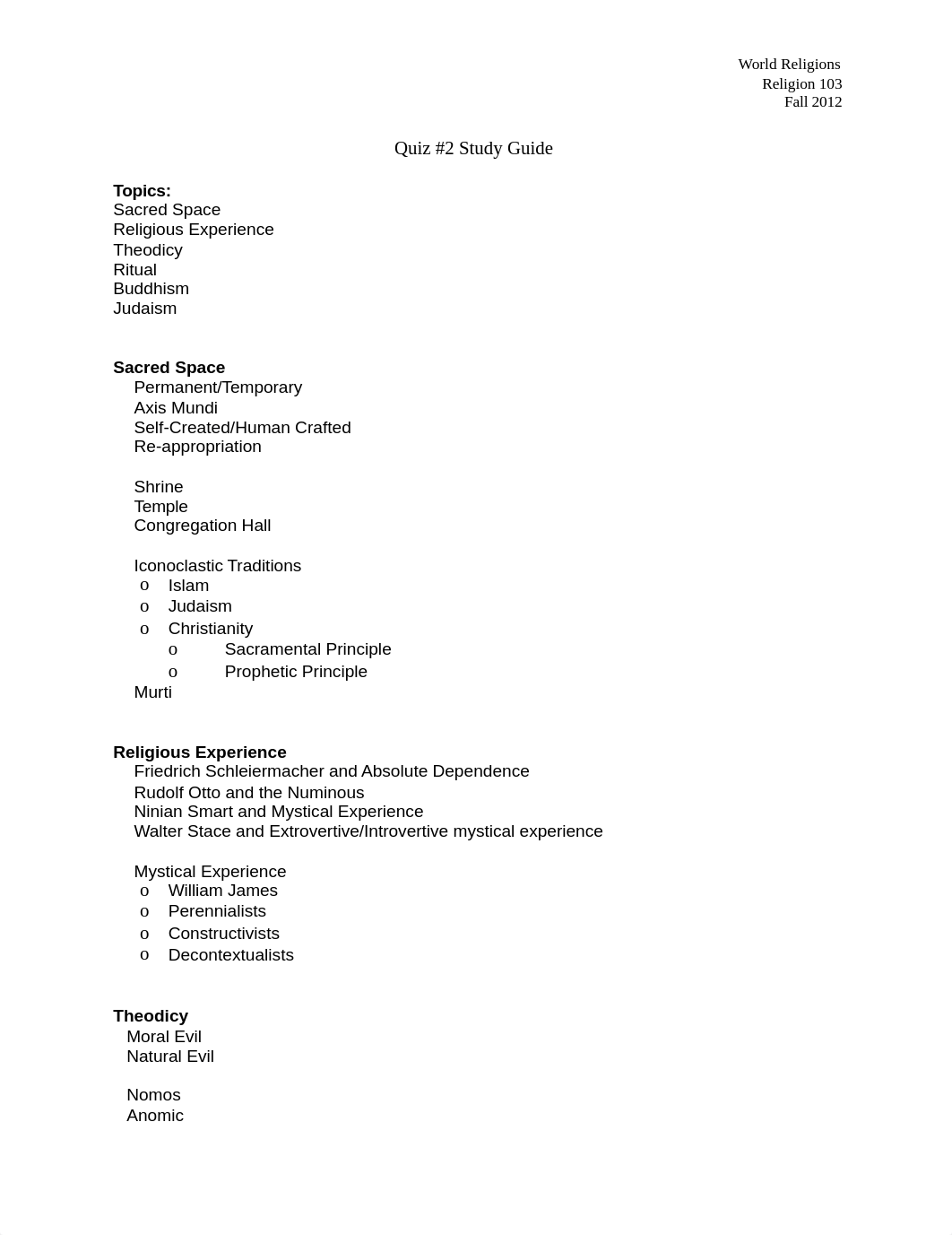 World Religions Quiz 2 Study Guide_dk6ms7tq02j_page1