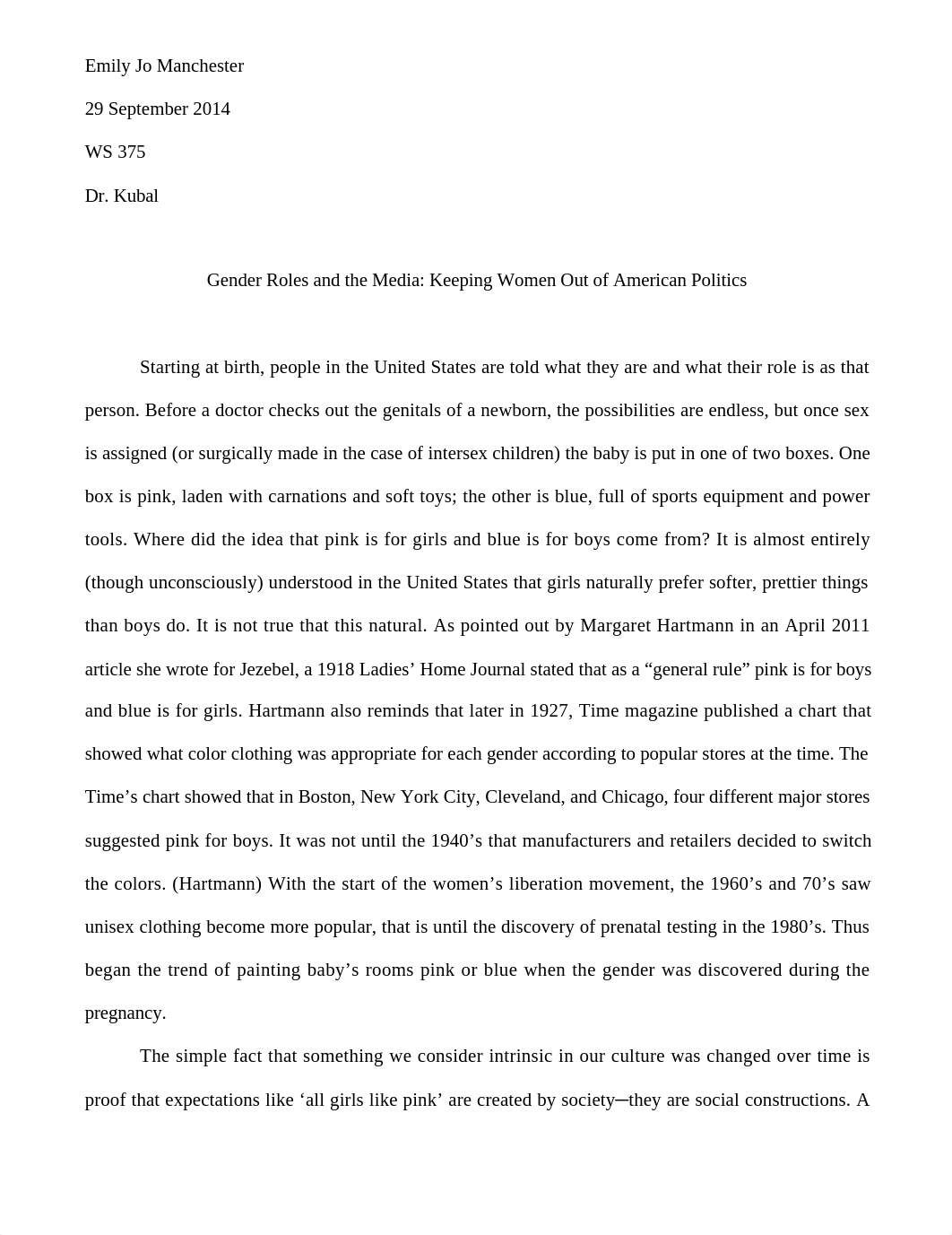 Paper: Gender Roles & The Media: Keeping Women Out of American Politics_dk79xq4ru9j_page1