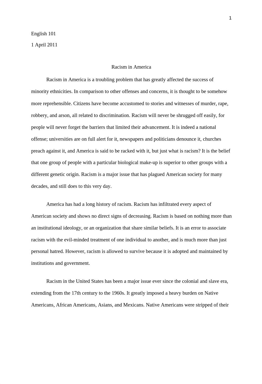 Racism in America Essay_dk7njojzszc_page1