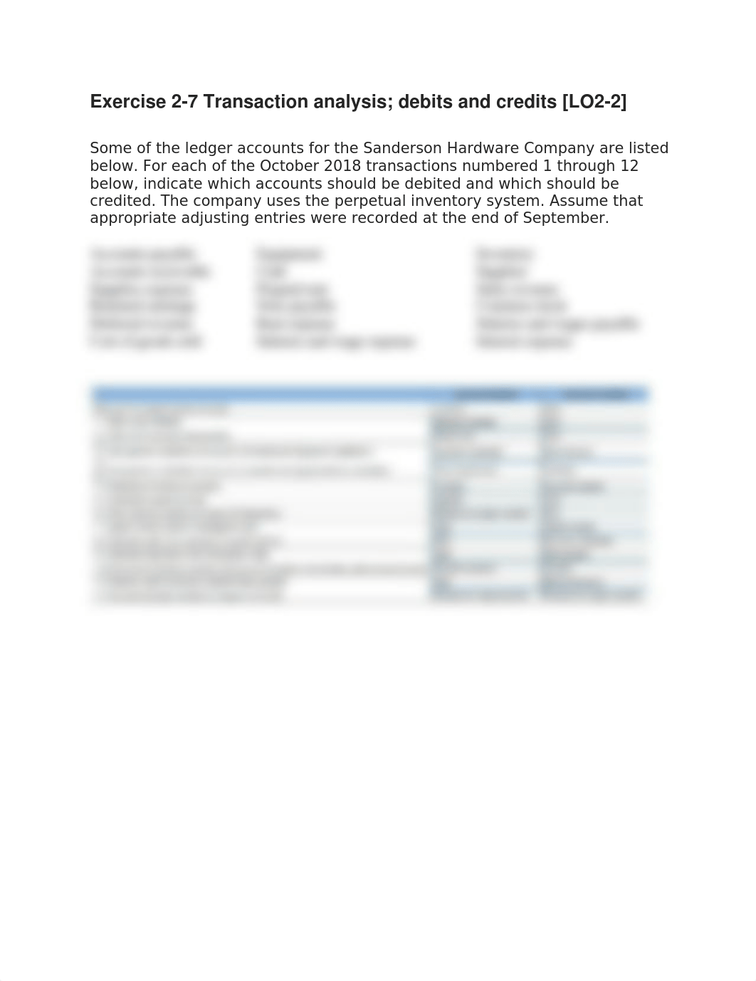 Exercise 2-7 Transaction analysis; debits and credits .docx_dk86h4kjagb_page1