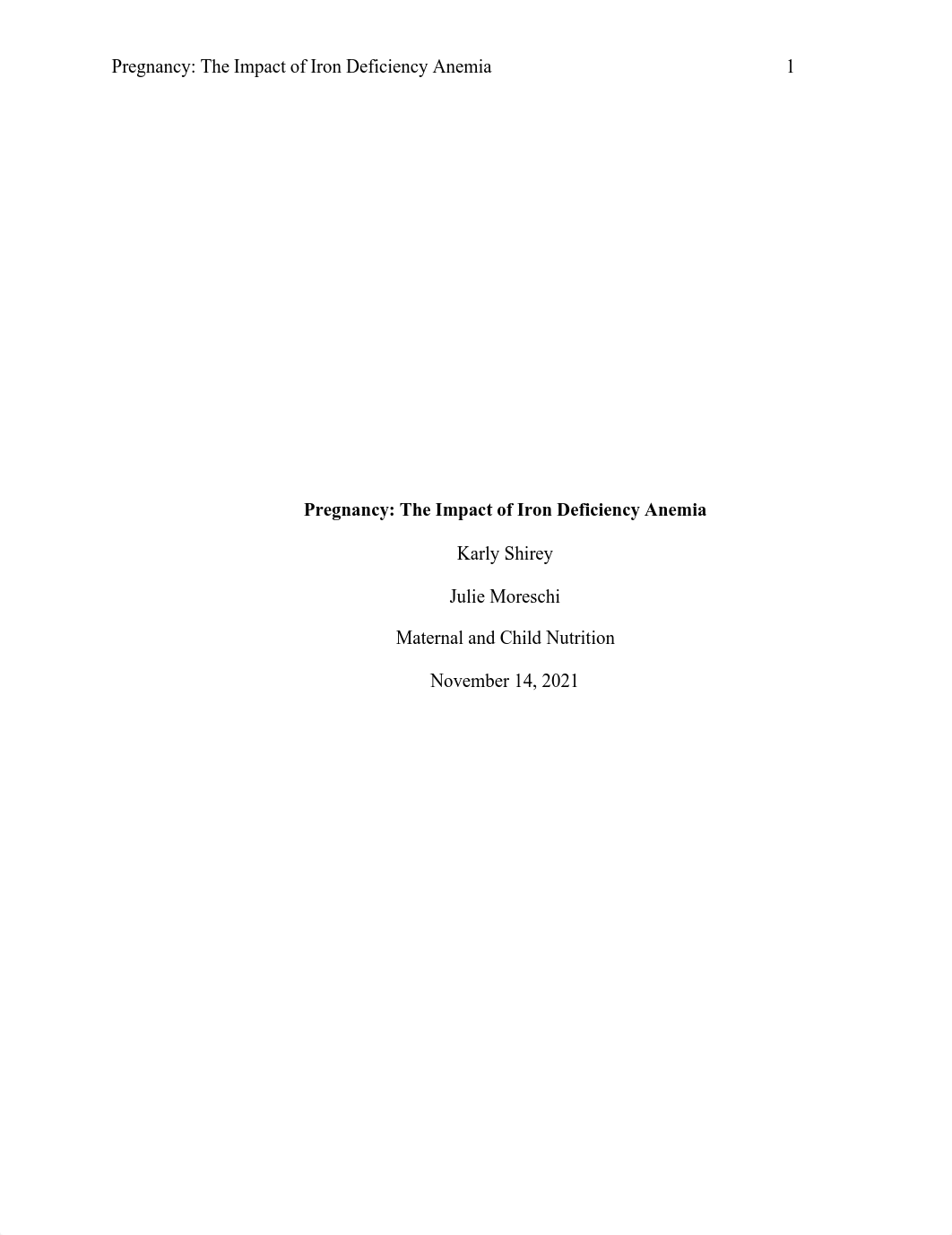 Week Three Short Essay - Iron Deficiency Anemia.pdf_dk87vy8ihi1_page1