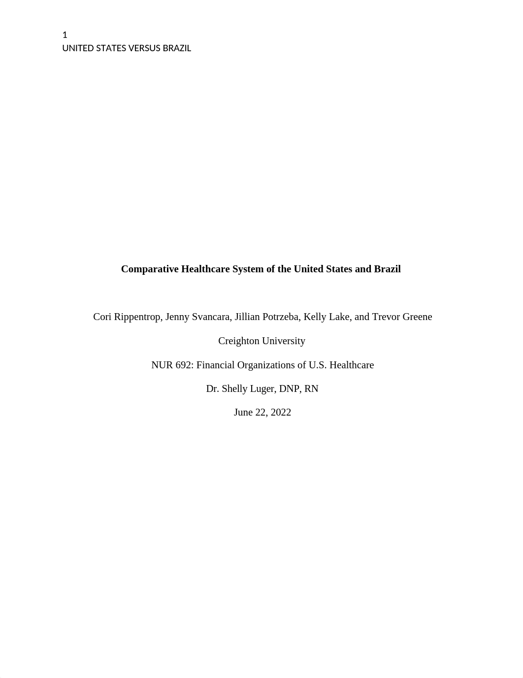 Comparative Healthcare System of the United States and Brazil FINAL DRAFT.docx_dk8nbh5m7ws_page1