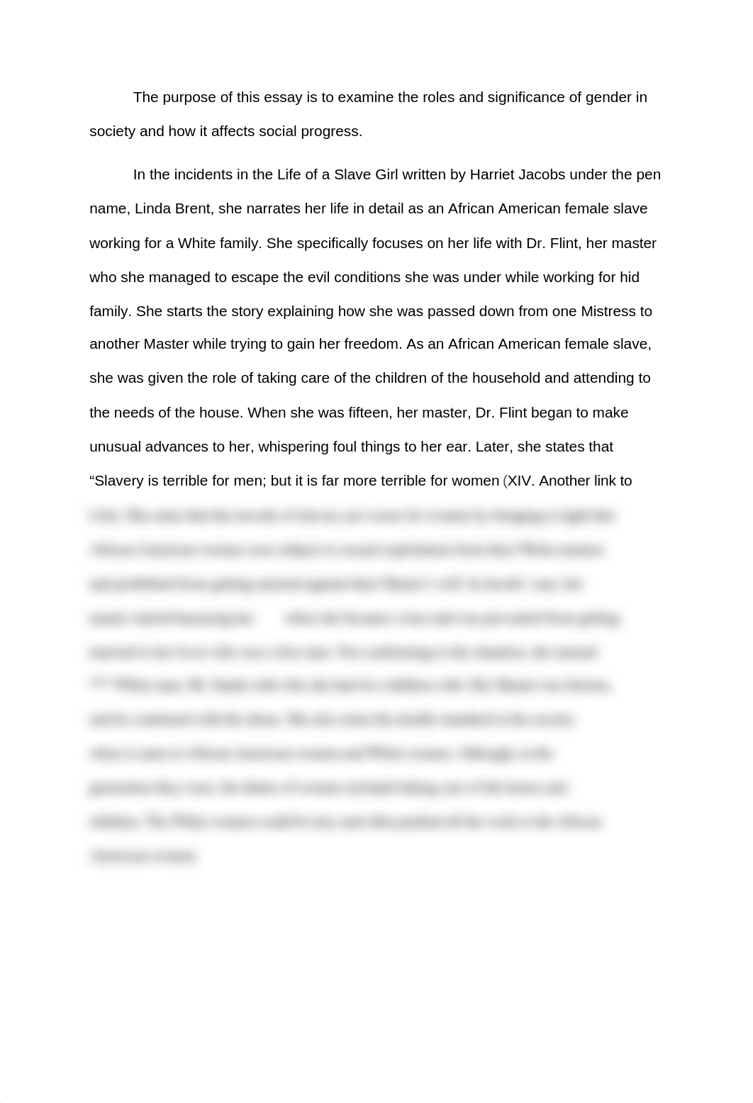 The purpose of this essay is to examine the roles and significance of gender in society and how it a_dk8npi14p7s_page1