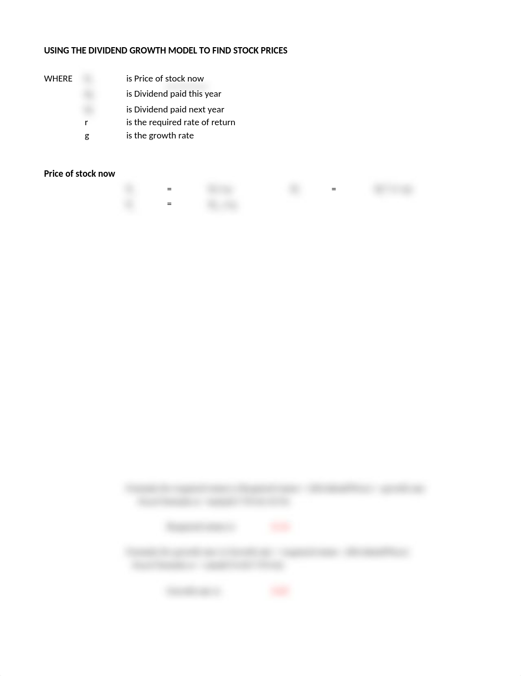 Calculate price of stock -dividend amount-required return-growth rate(1).xlsx_dk8vm4ytuod_page1