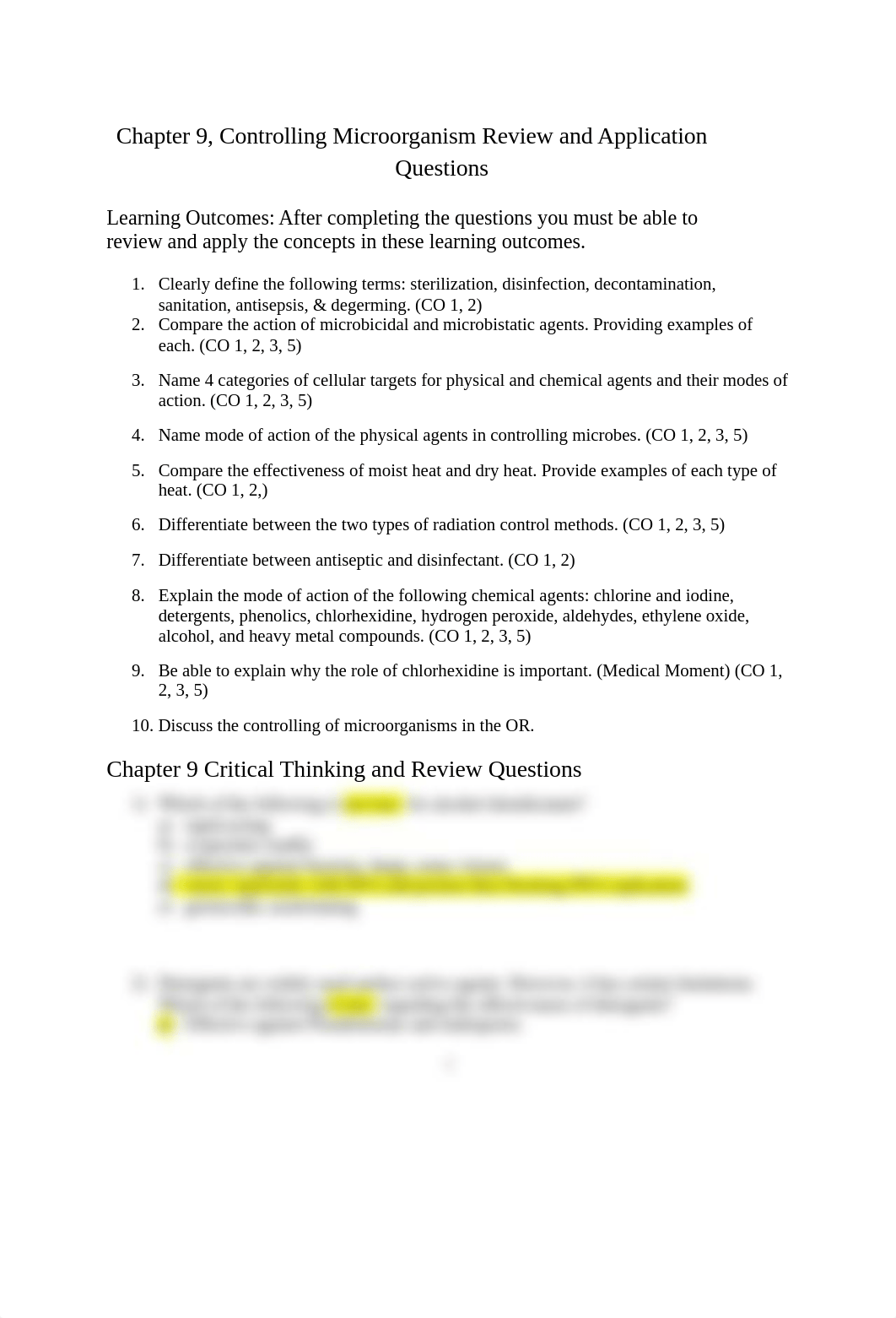 CT Student Chapter 9, Control of Microbial Growth Review and Application Questions-1.doc_dk97nzdnjfz_page1