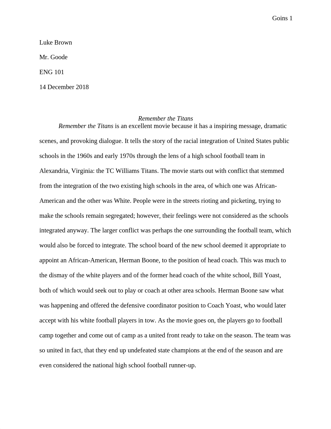 Remember the Titans Essay (Final ENG101 Essay)_dk9jf230642_page1