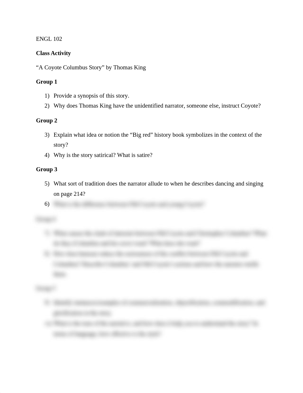 Activity on "A Coyote Columbus Story" by Thomas King (1).docx_dka35p84lk5_page1