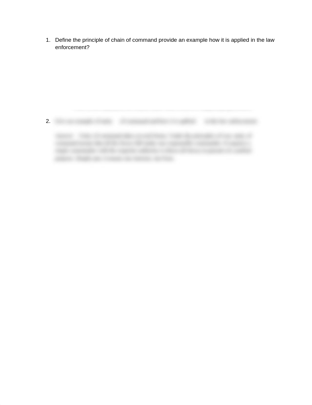 Define the principle of chain of command provide an example how it is applied in the law enforcement_dka9ohto7ps_page1