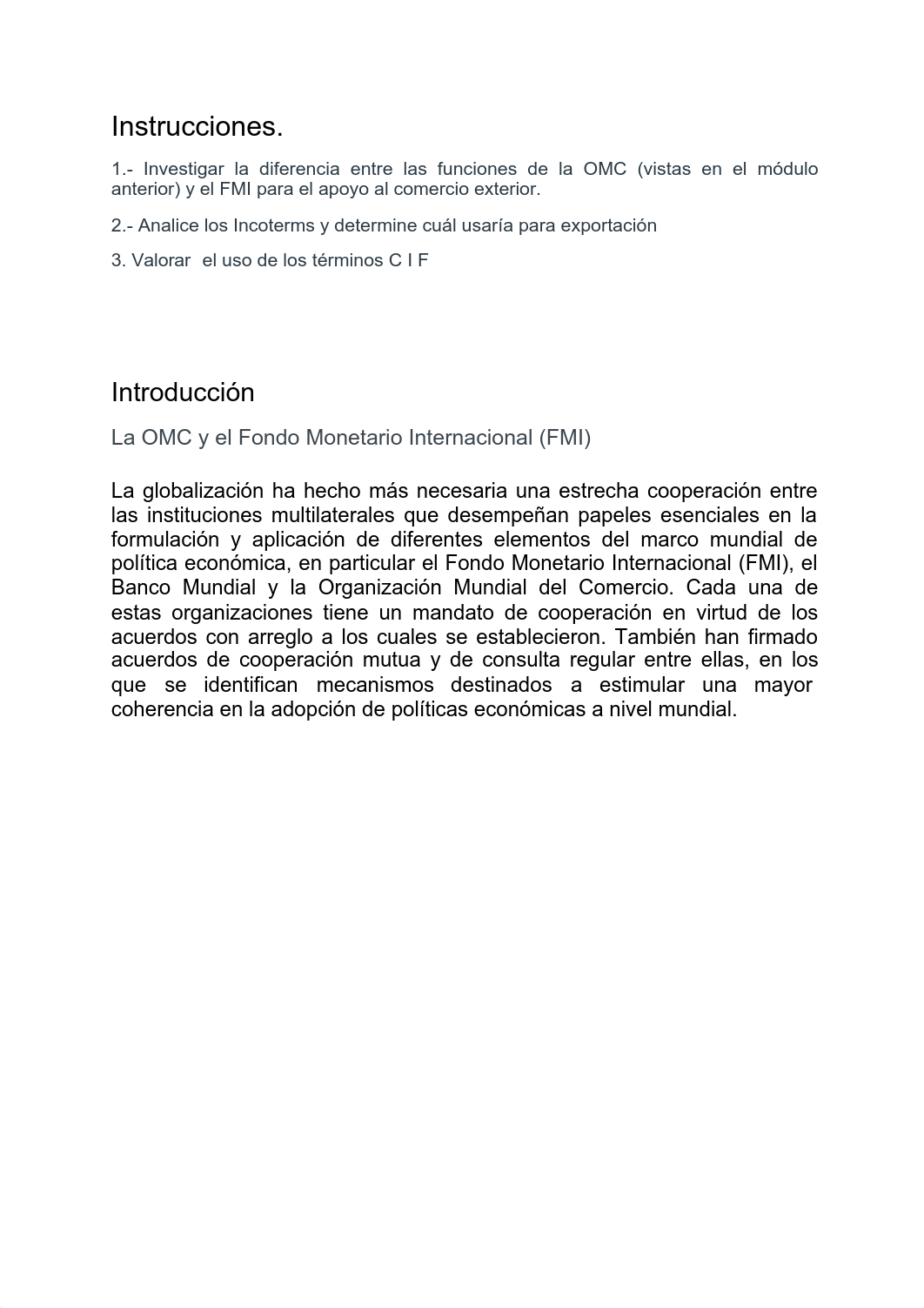 "diferencia entre las funciones de la OMC y el FMI para el apoyo al comercio exterior.".pdf_dkaddhsvzqo_page2