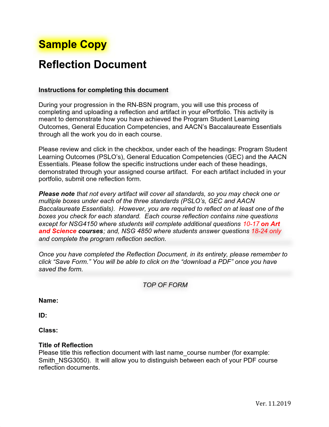 Unit 6-NSG 3050 Student Sample- ePortfolio Reflection.pdf_dkakpbkdxd6_page1