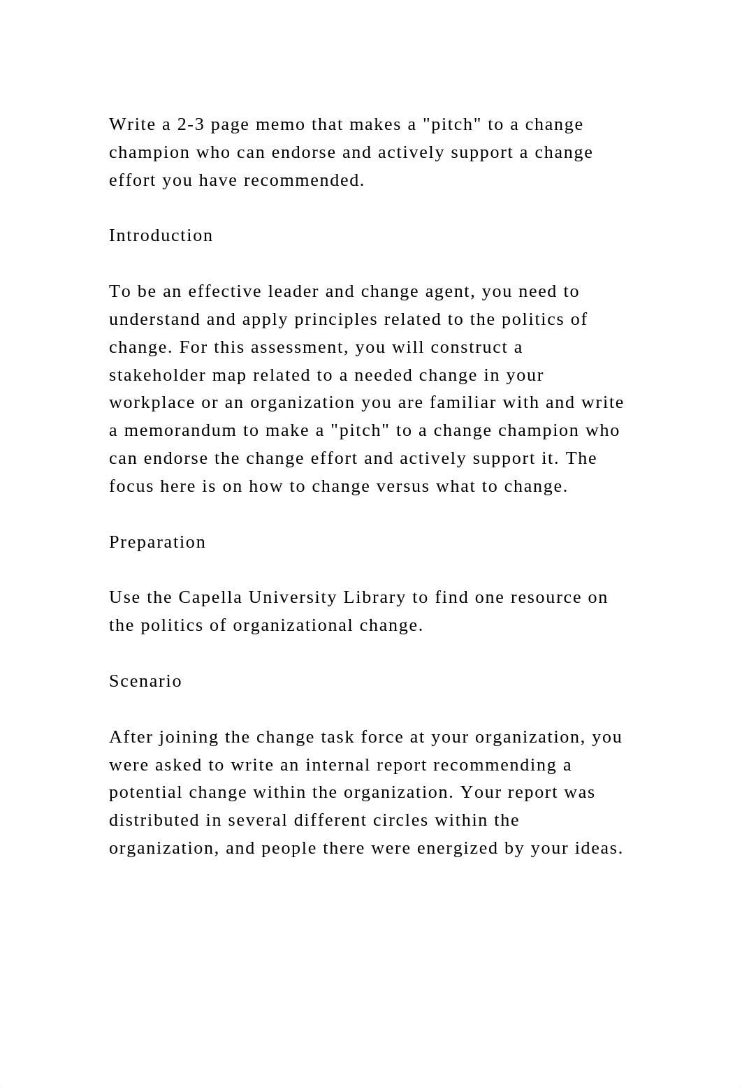 Write a 2-3 page memo that makes a pitch to a change champion who .docx_dkanj9jf132_page2