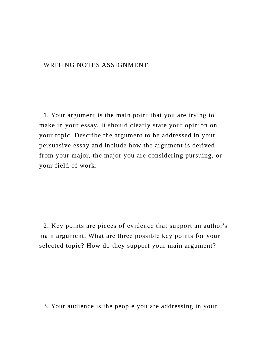 WRITING NOTES ASSIGNMENT   1. Your argument is the main.docx_dkao37lh3iv_page2