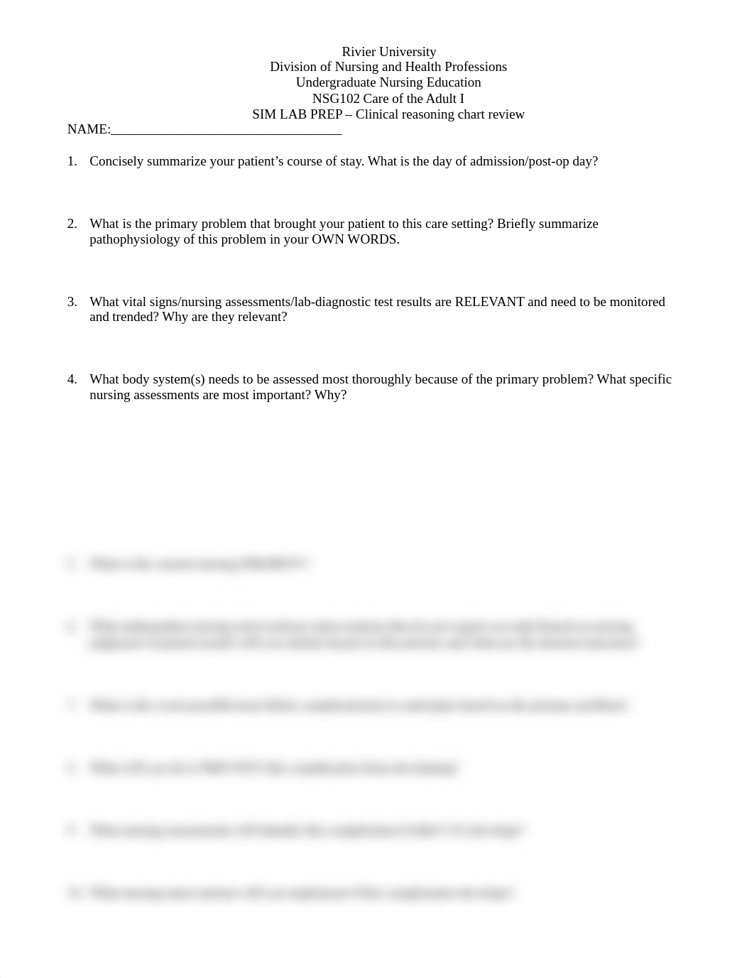 2 SIM LAB PREP worksheet - Clinical reasoning chart review.docx_dkb6bo7wvhd_page1