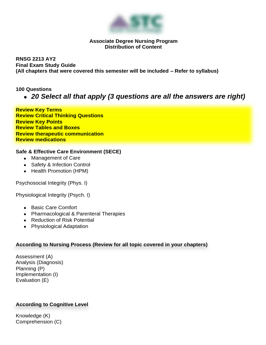 Final Exam Distribution of Test Content Summer 2020.pdf_dkbdahgqtwd_page1