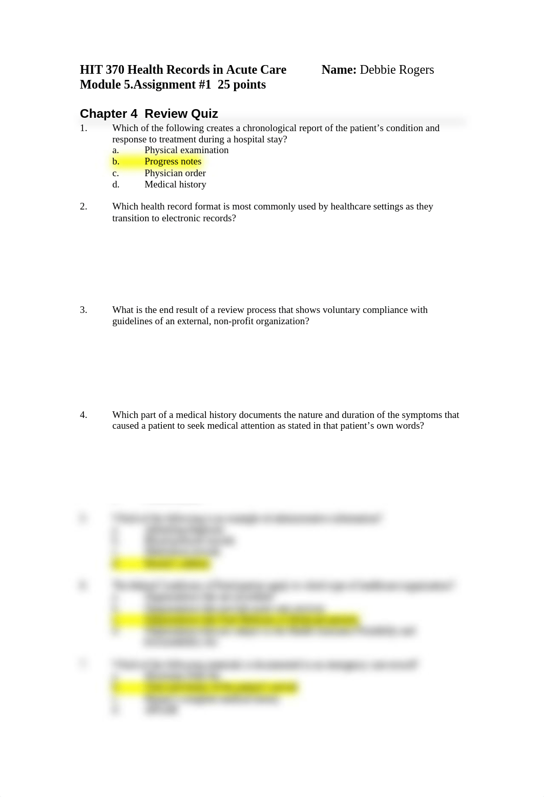 Debbie Rogers  HIT-370 Module 5.Assignment 1.Review Quiz Chapter 4.doc_dkbmhhp8hgf_page1