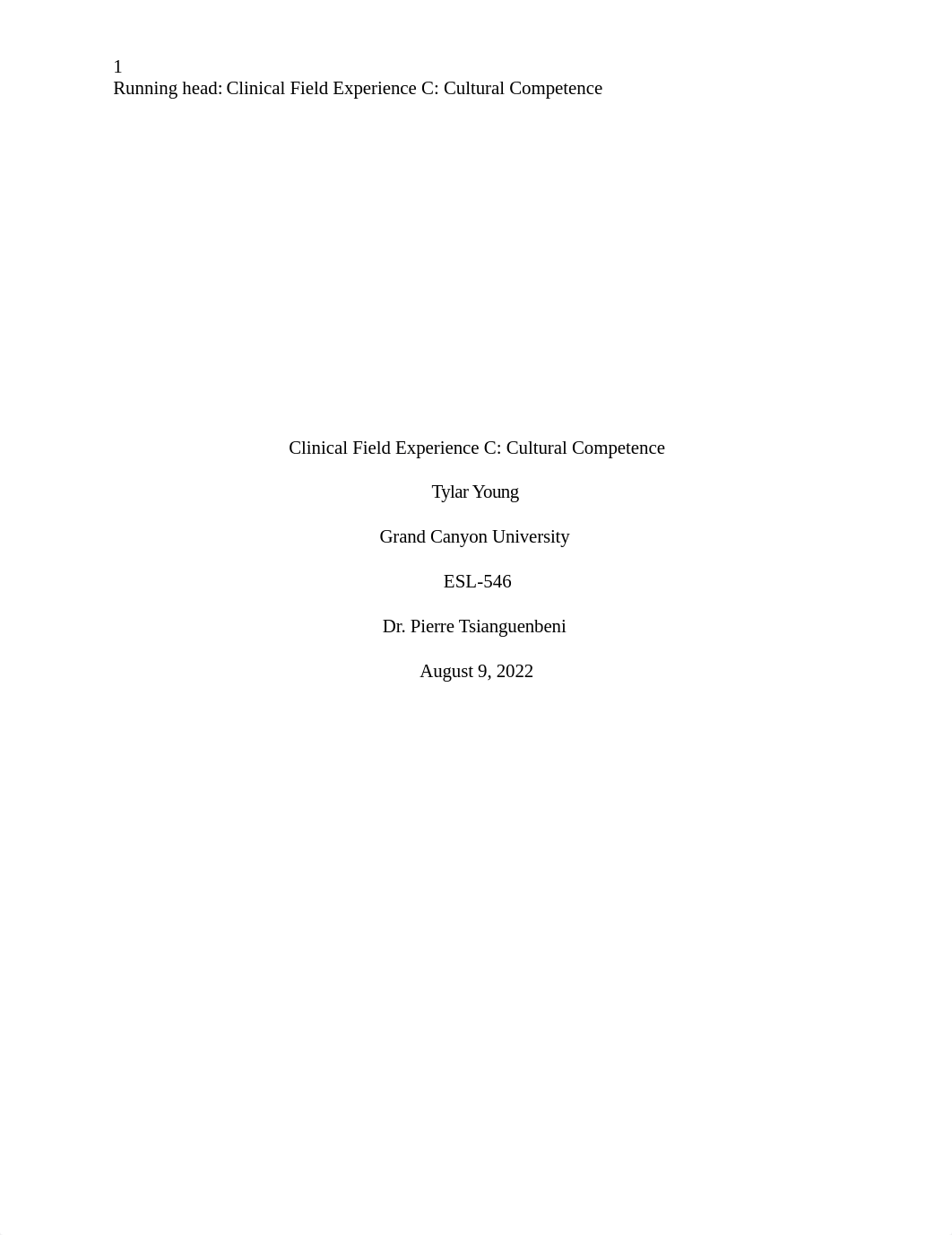 Clinical Field Experience C- Cultural Competence.docx_dkbx7qfb531_page1