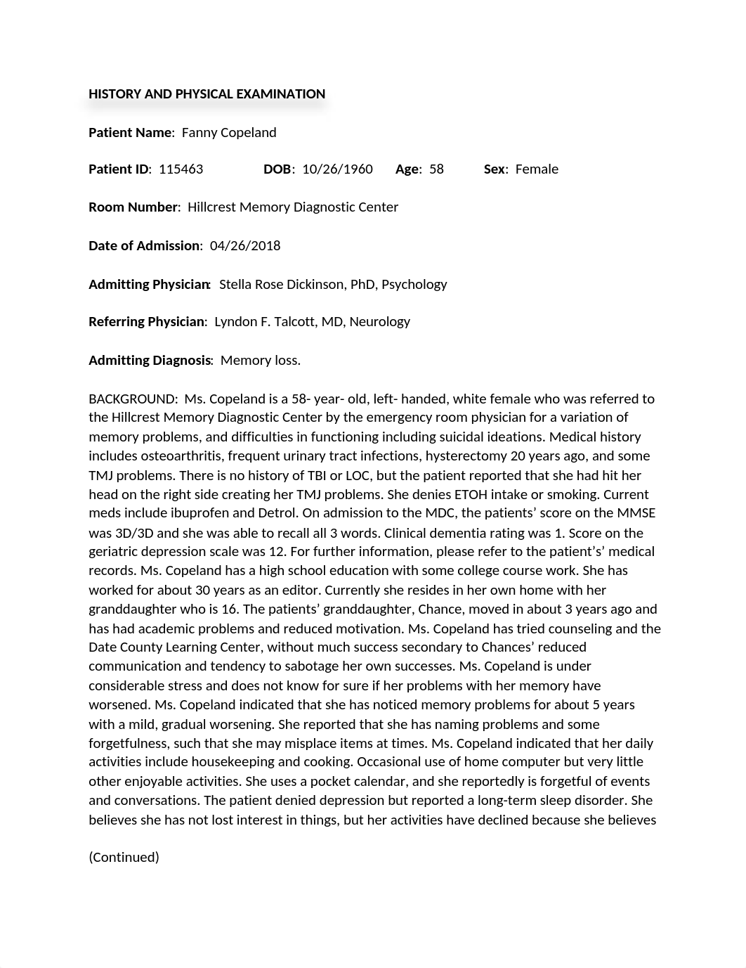 History and Physical on Fanny Copeland.docx_dkc37xp12qi_page1