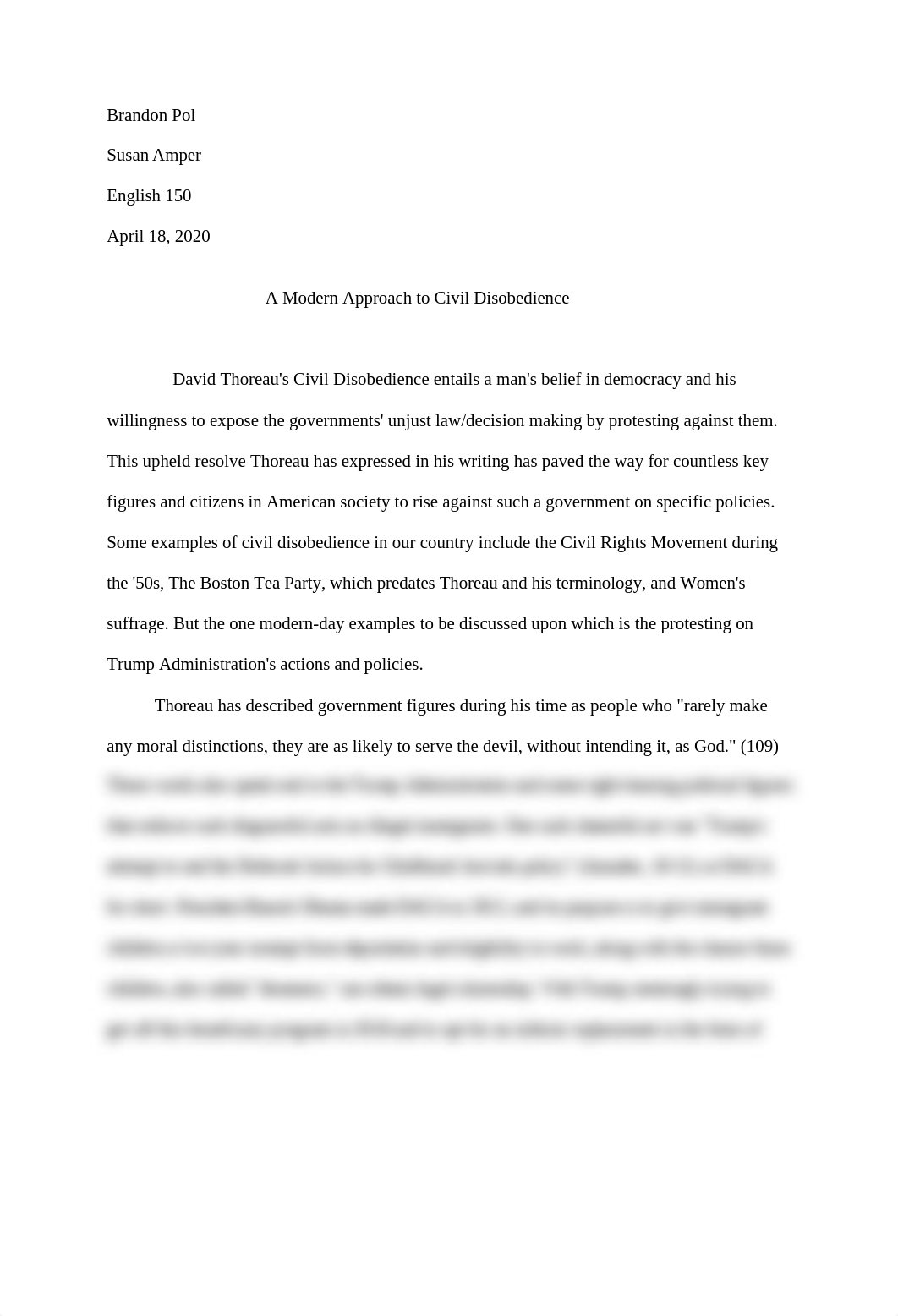 Brandon Pol - A Modern Approach to Civil Disobedience - Essay.docx_dkca023qe4f_page1