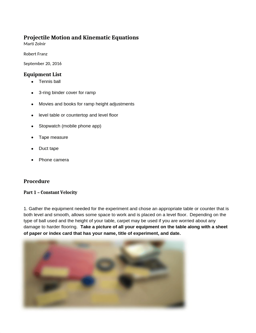 Lab 3 Projectile Motion and Kinematic Equations.Zolnir_dkcbu8ft4yi_page1