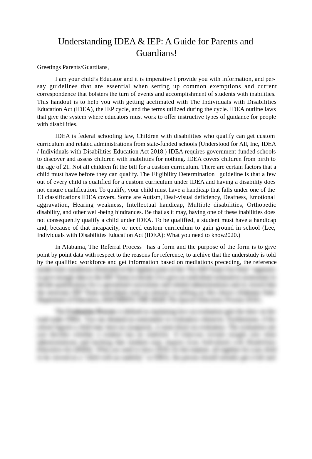 SPD 500 Understanding IDEA and IEP A Guide for Parents and Guardians.docx_dkcm5i5yj4j_page1