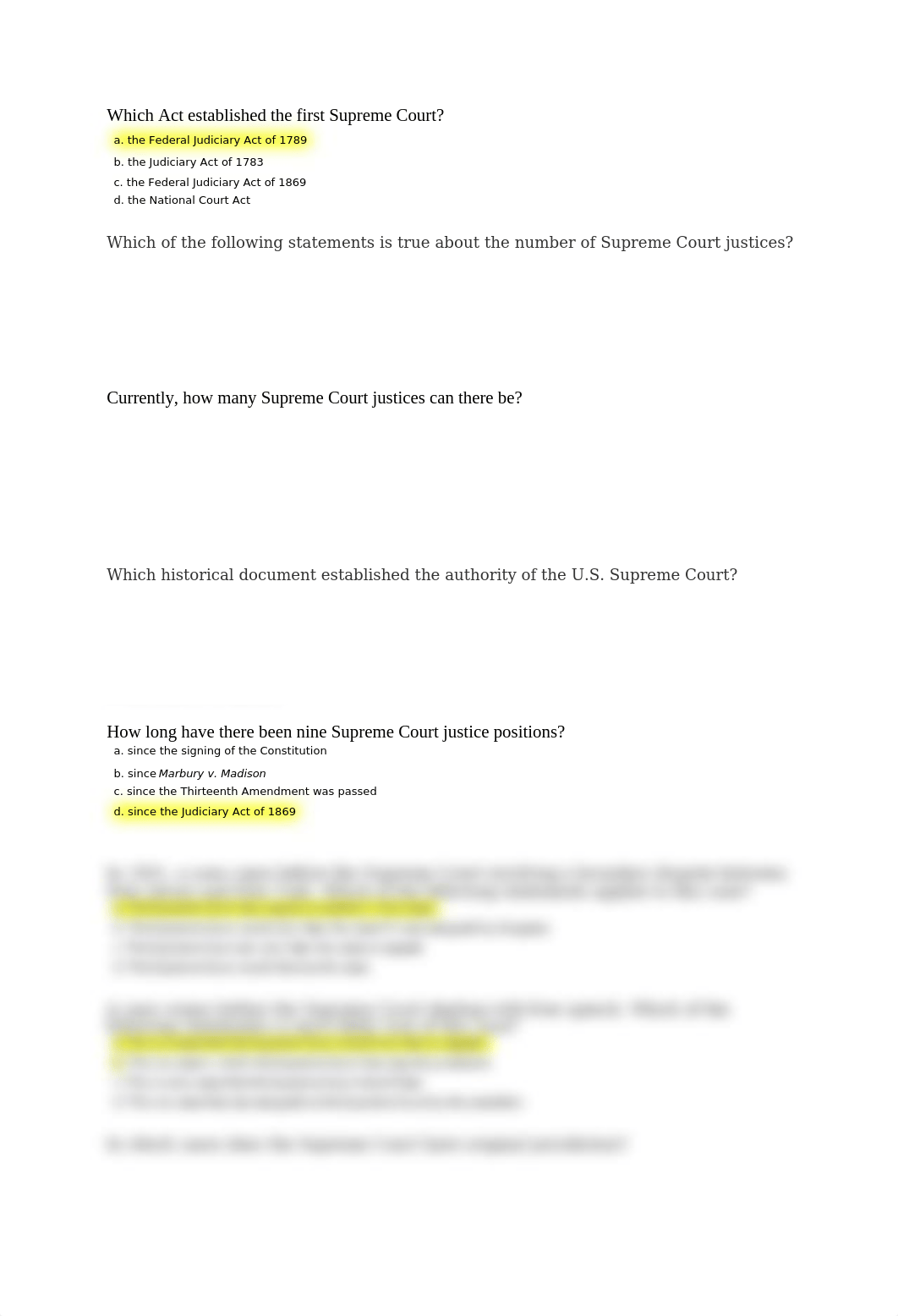 MUlitiple choice test 3 Which Act established the first Supreme Court.docx_dkct8geccv3_page1