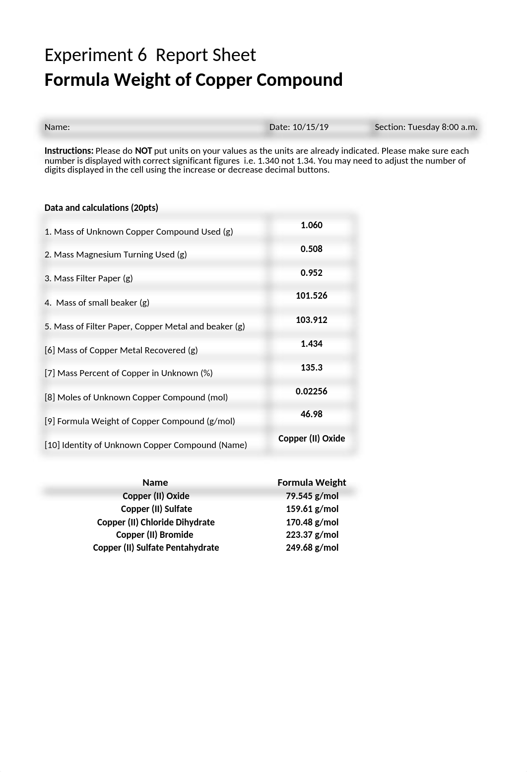 Lab 6 Formula Weight of a Copper Compound.xlsx_dkcuoh6p4ms_page1