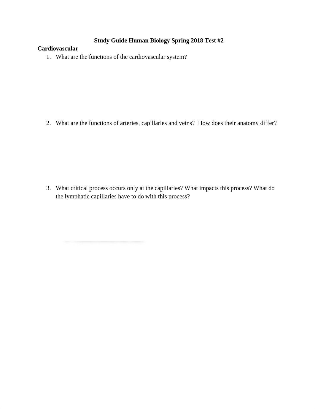 Study Guide Human Biology Spring 2018 Test #2.docx_dkd0n21vii1_page1