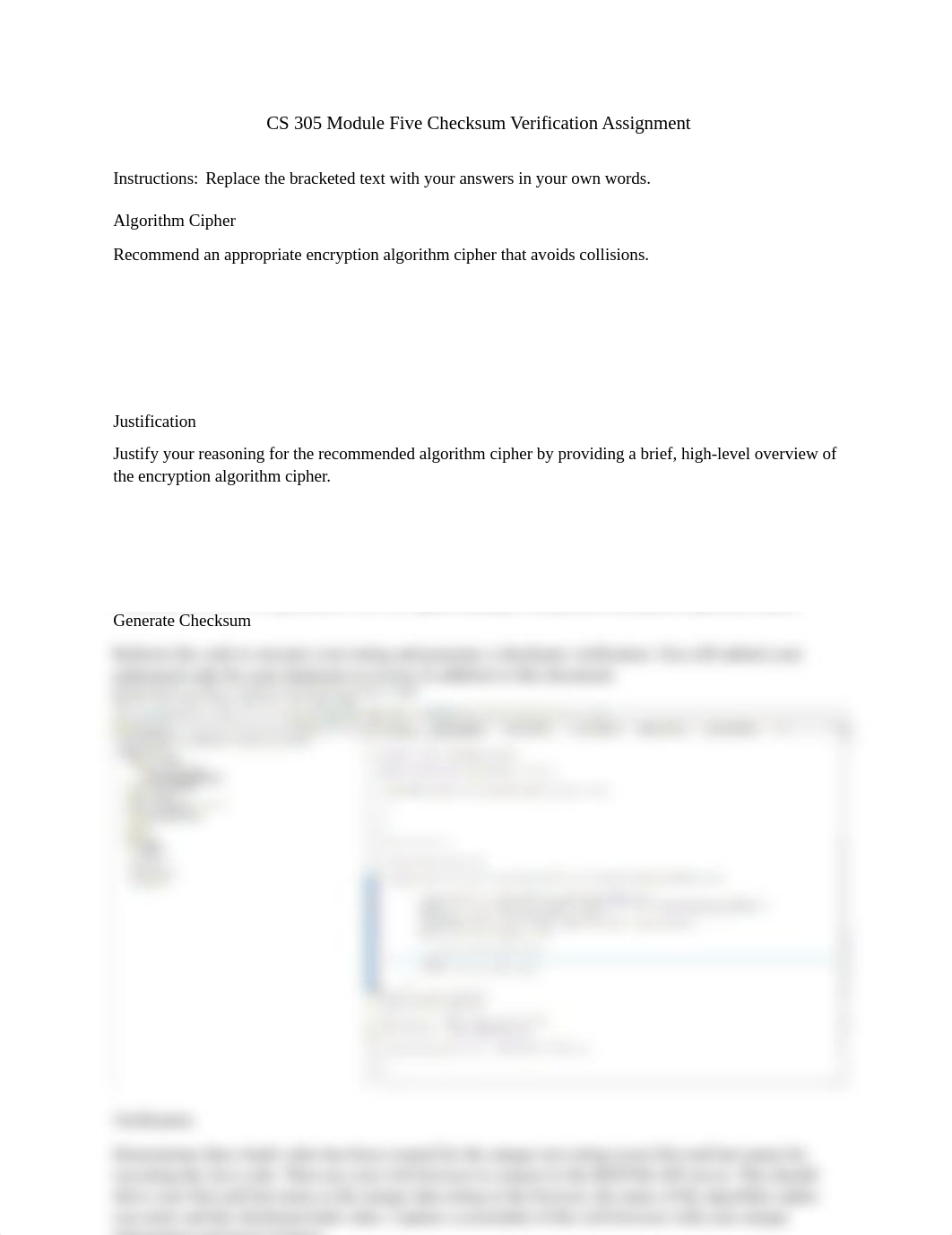 CS 305 Module Five Checksum Verification Assignment (FINAL).docx_dkdkimhpfe8_page1