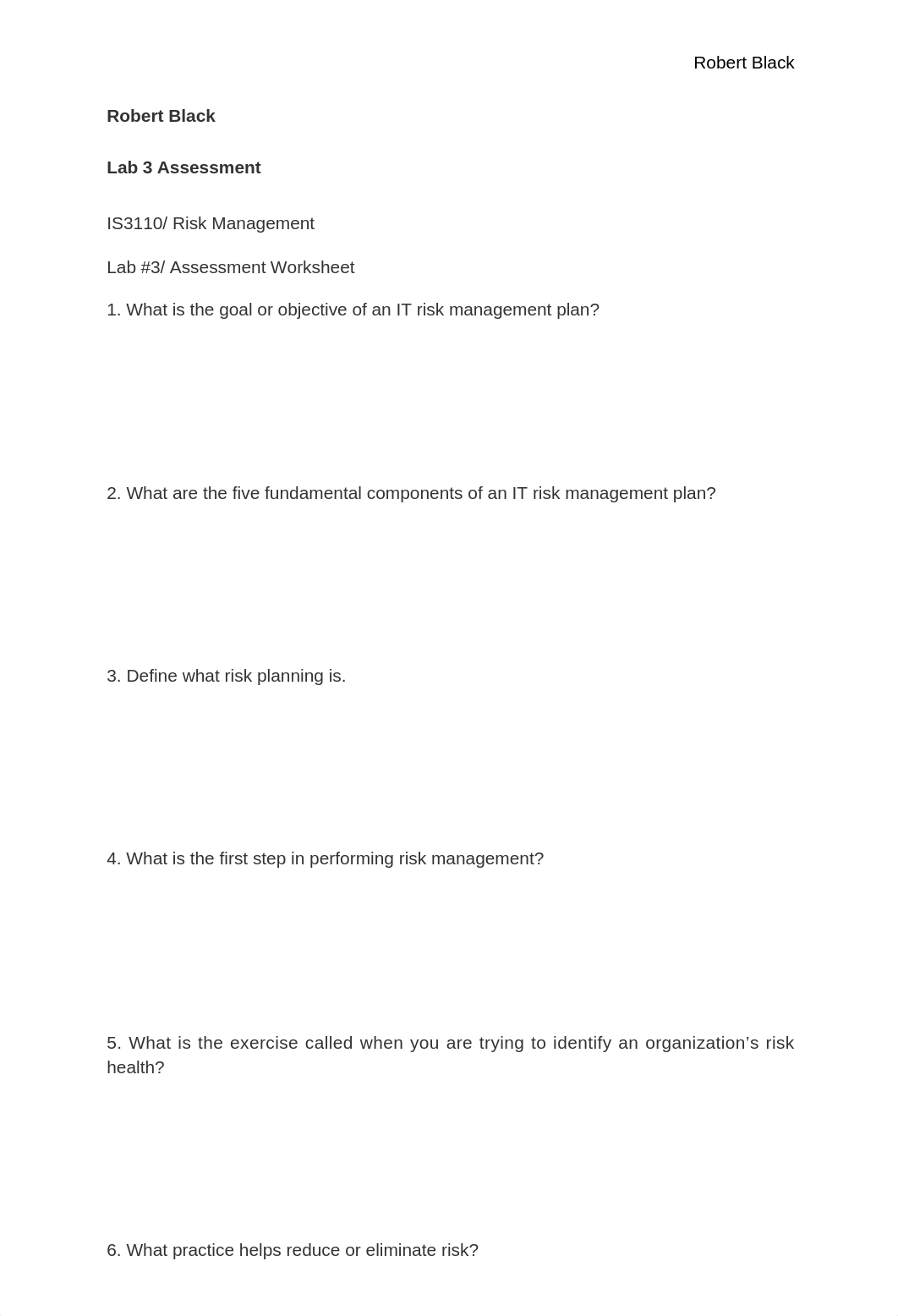 IS3110 RISK MANAGEMENT SCOPE Lab 3 Assessment_dke05s2bnc7_page1