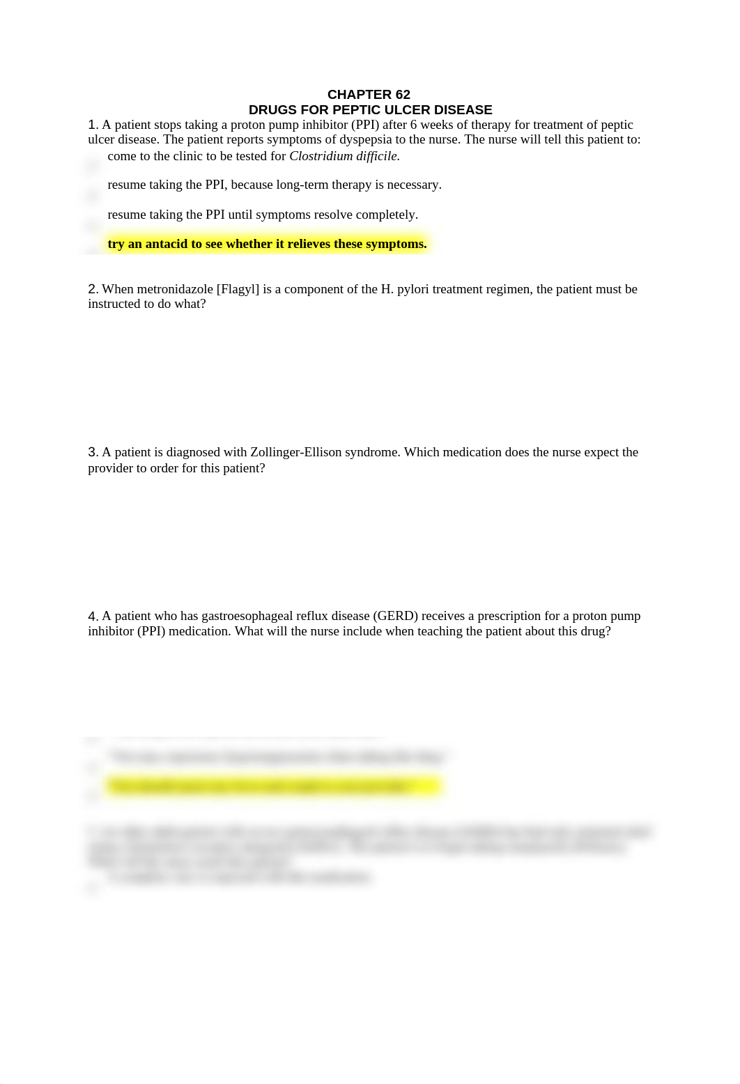 Practice Questions_Chapter 62_Drugs for Peptic Ulcer Disease.docx_dkejcxurflk_page1