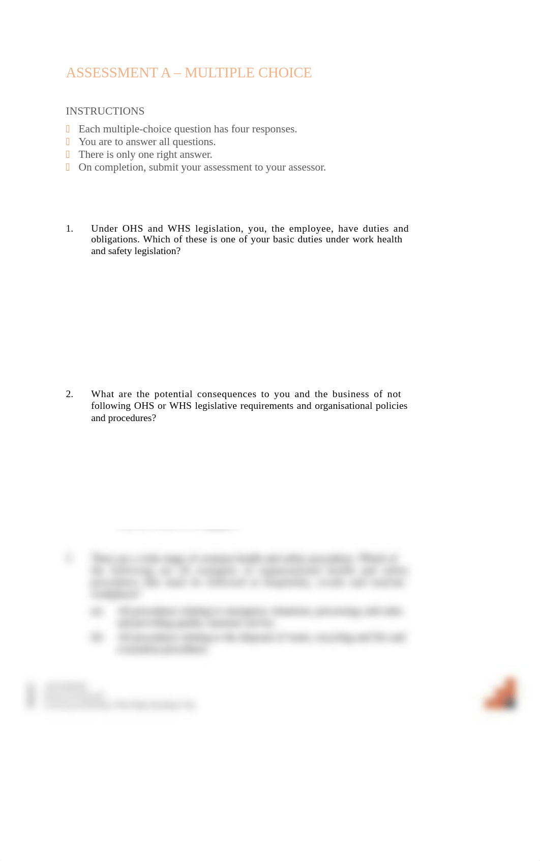 SITWHS001 Assessment A  Multiple Choice (1).docx_dkel3y77st7_page1