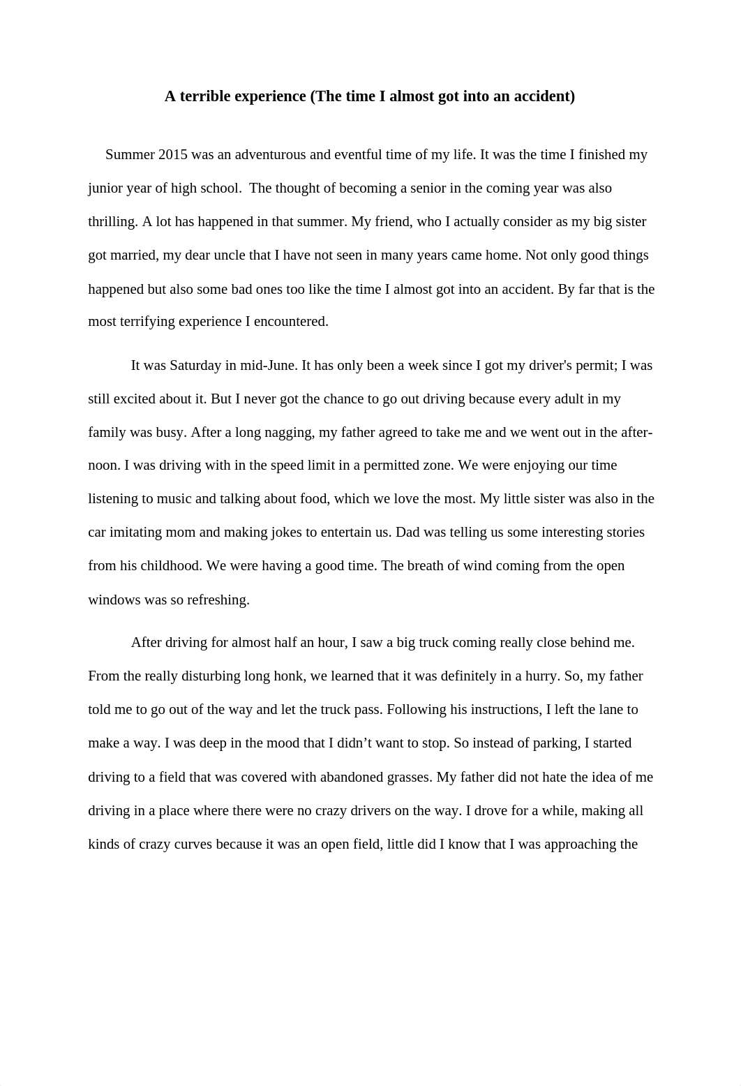 Essay 1 A terrifying experience.docx_dkemy14j4lm_page1