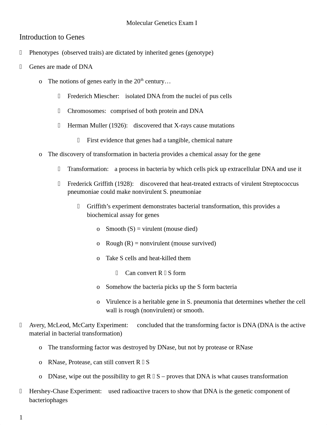 Molecular Genetics Exam I_dkfkfwvmsda_page1