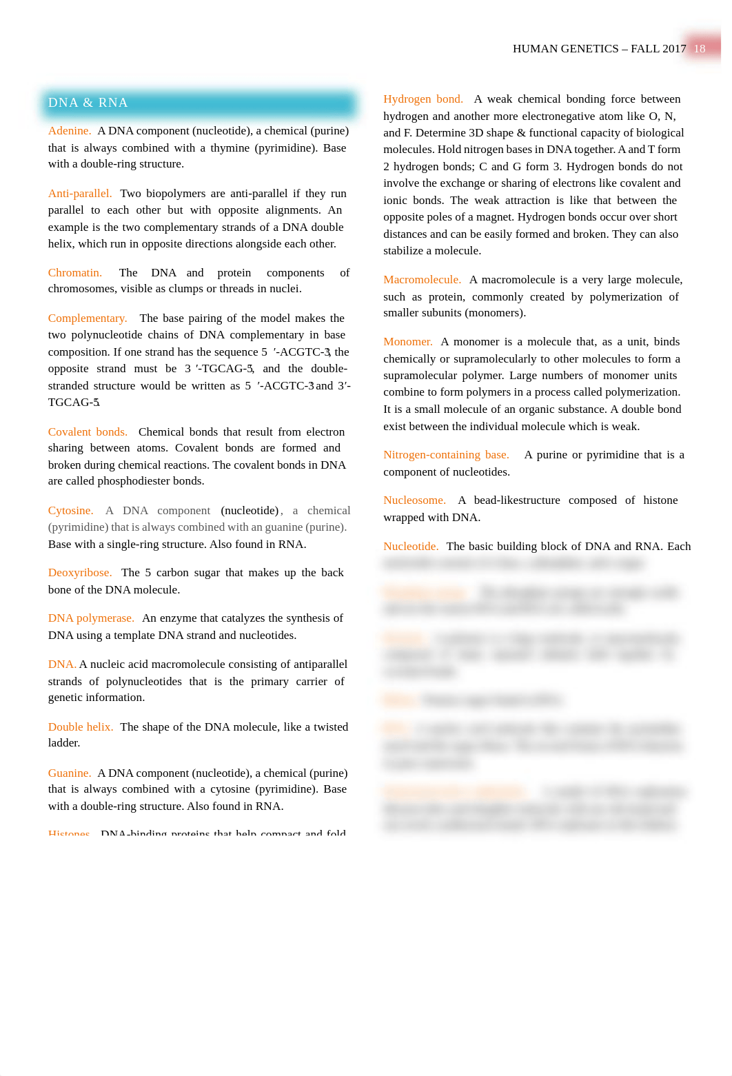 Human Genetics - DNA & RNA.pdf_dkft896d25s_page1