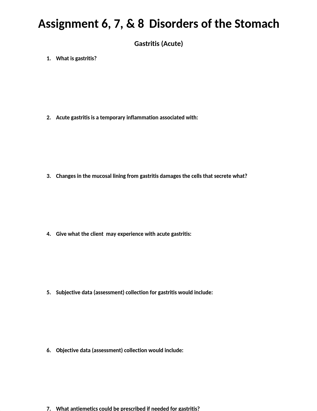 Assignment 6, 7, & 8 DISORDERS OF THE STOMACH JUNE 2018.docx_dkg34qhumha_page1