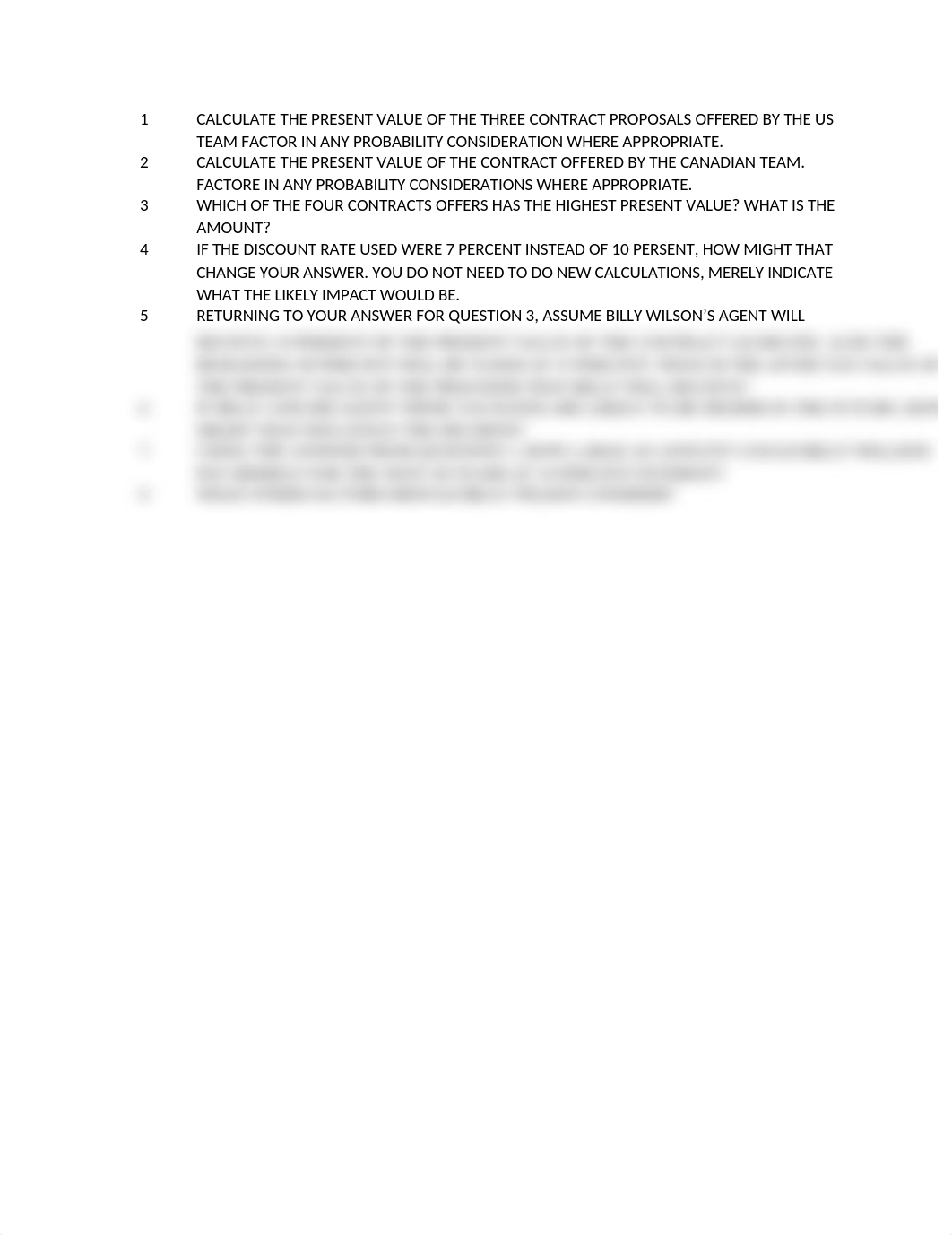 CALCULATE THE PRESENT VALUE OF THE THREE CONTRACT PROPOSALS OFFERED BY THE US TEAM FACTOR IN ANY PRO_dkgc85anba5_page1