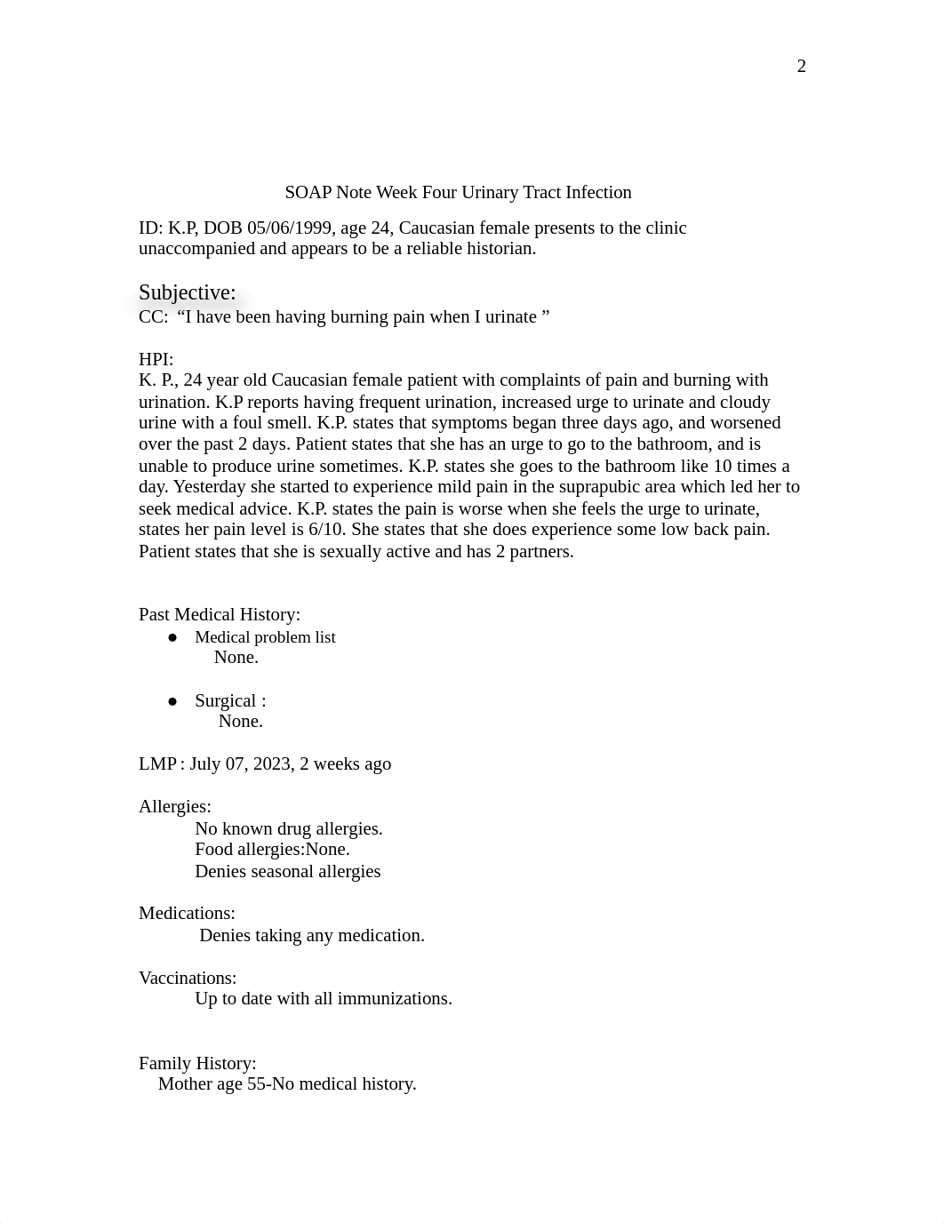 Barmett_Week 4 Soap note Urinary Tract Infection_07.24.23.pdf_dkgesiouw04_page2