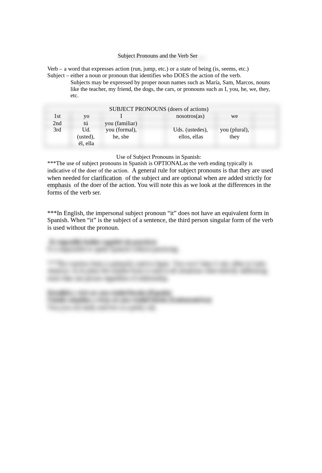 subject pronouns, ser, notes and practice (2).doc_dkh71n5xblw_page1