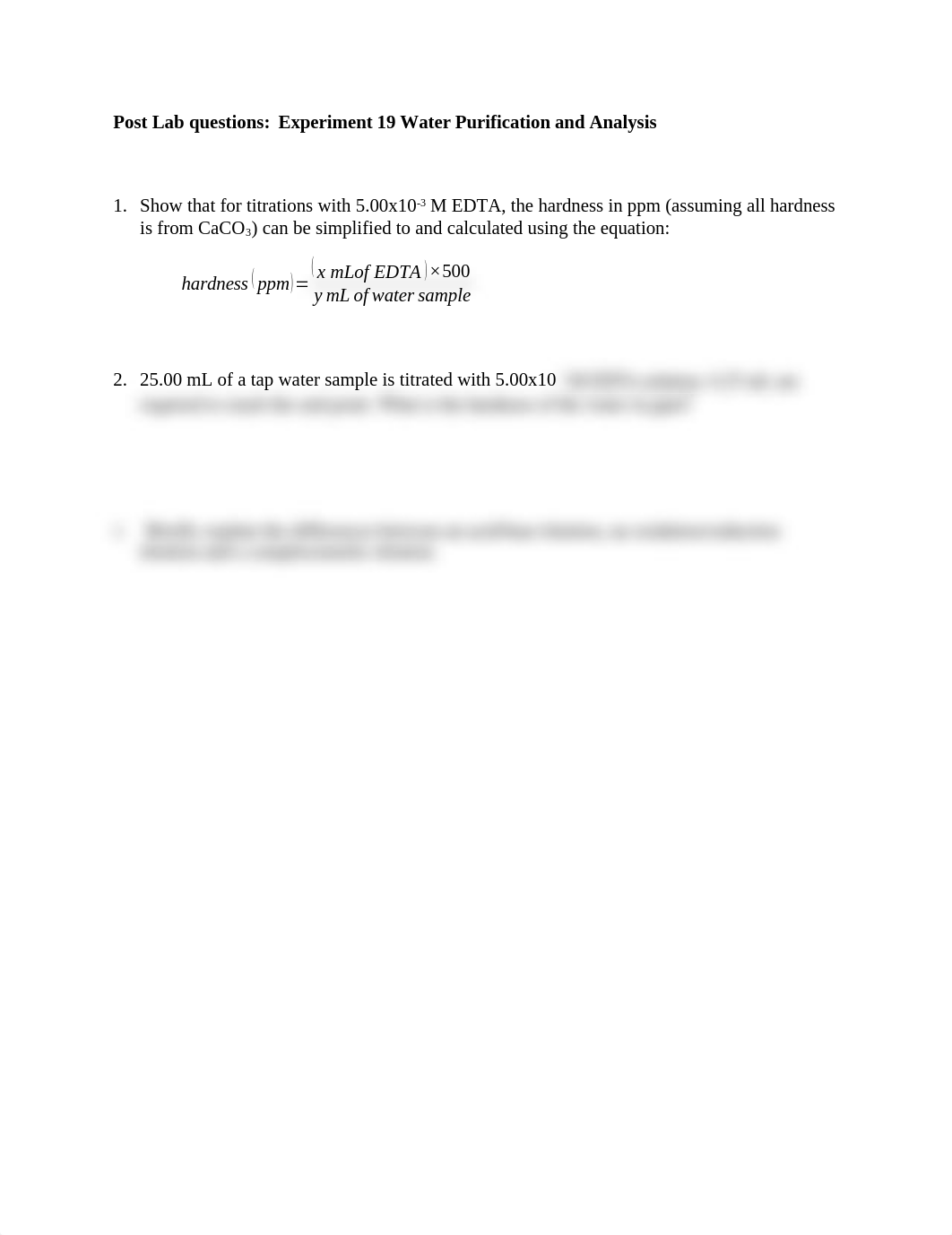 Post lab questions Experiment 19 Water Purification and Analysis  sp 2021 (1).docx_dkhaaimkh0a_page1