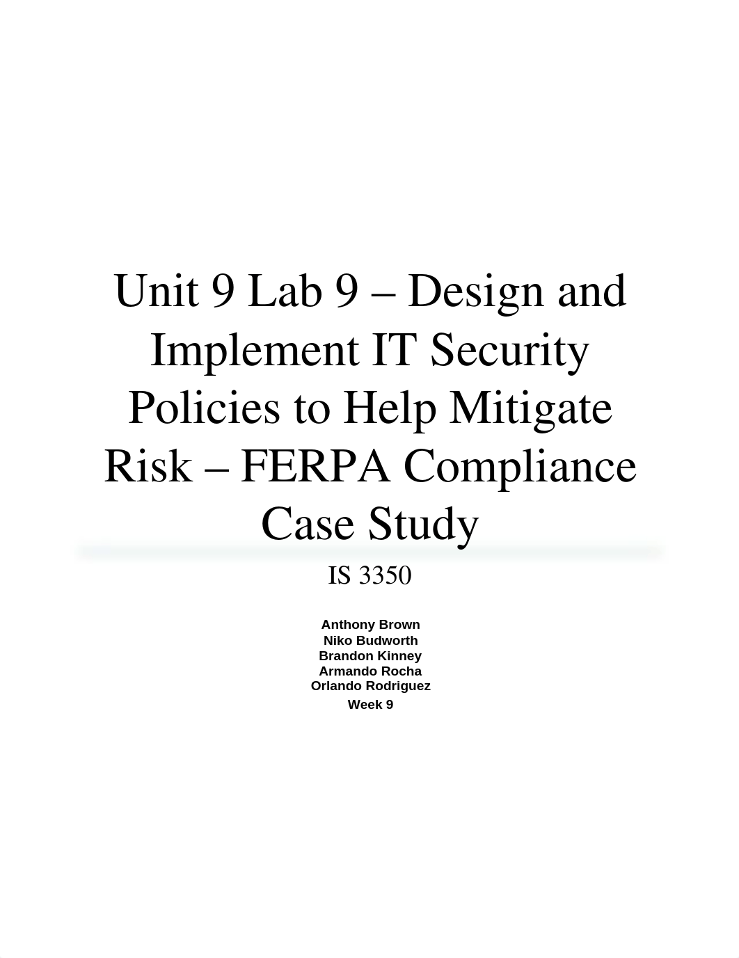 Unit 9 Lab 9 - Design and Implement IT Security Policies to Help Mitigate Risk - FERPA Compliance Ca_dkhzyk3b03w_page1