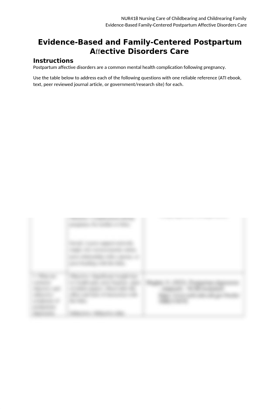 NUR418 Evidence-Based and Family-Centered Postpartum Affective Disorders Care.docx_dkip3qwm4n8_page1